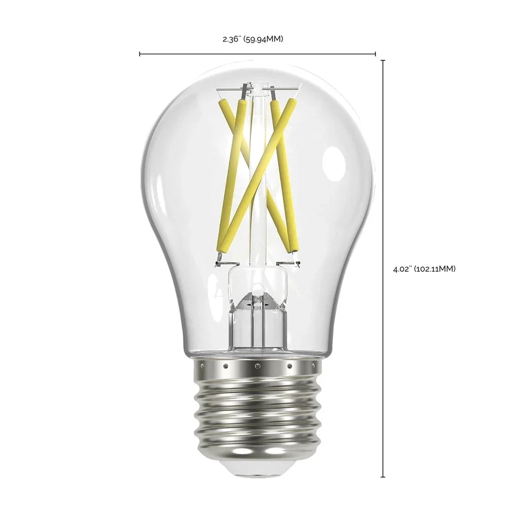 Satco (6 Pack) Dimmable Led Filament Lamps, S12415, High Lumens, 8 Watt, A19; Clear; Medium Base; 3000K; 90 Cri; 120 Volt for use at Residential, Hospitality, Display and Commercial