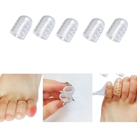 5/10/15 Pcs Silicone Anti-Friction Gel Toe Protector, Silicone Breathable Toe Covers, Toe Tape Spacers, Toe Sleeves Toe Protectors Silicone for Pain Relief (10Pcs)