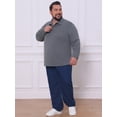 thumbnail image 2 of DARING DIVA Men's Big Tall Chest Pocket Long Sleeve Business Polo Shirt 2XL Gray, 2 of 7
