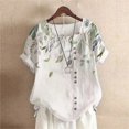 thumbnail image 4 of Boho Tops for Women White Cotton-Linen Breathable Teacher Outfit Water Resistant Boho Chiffon Spring Fall Tops 2026, Khaki,XL, 4 of 4