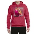 thumbnail image 2 of Wild Bobby, Breast Cancer Survivor Distressed American Flag, Breast Cancer Awareness, Unisex Graphic Hoodie Sweatshirt, Vintage Heather Red, Small, 2 of 3