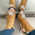 thumbnail image 6 of IUJSOY Womens Sandals Clear Wedges Heels Peep Toe Flower Rhinestone Slingback Sandals Pumps, 6 of 6