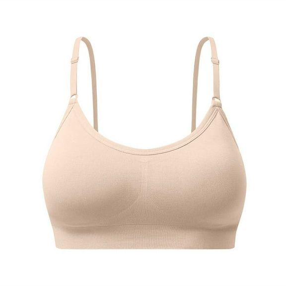 Womens Seamless Bra No Underwire Comfortable Push Up Wireless Yogo Bralette Full Coverage Sport Everyday Bra (L, Beige)