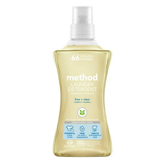 Method Laundry Detergent, Free   Clear, 53.5 Fluid  fl oz, 66 Loads