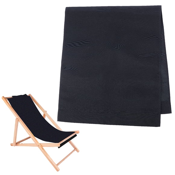 Chaise en Toile Oxford Chaise de Plage Tissu de Remplacement Fournitures Noir 1135-1150x430-435x1.5mm