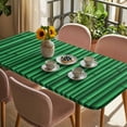 thumbnail image 3 of Retro Green Table Cloths for 5 Foot Rectangle Tables, Vintage Rustic Plants Trees Lines Pattern Patio Waterproof Elastic Fitted Tablecloths, Washable Rectangular Table Cover for Camping, 3 of 8