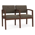 thumbnail image 1 of Pemberly Row 2-Seat Fabric Waiting Reception Tandem Seating in Walnut/Brown, 1 of 5