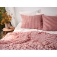 thumbnail image 2 of Juego de cama de algodón de cuadros rojos, 2 of 10