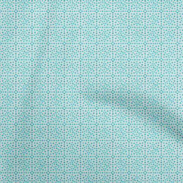 oneOone Tissu Polyester Lycra Vert Turquoise à Motifs Floraux Tissu pour Robe Tissu Imprimé Tissu au Mètre 56 Pouces de Large