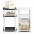 thumbnail image 6 of Furinno TURN-N-TUBE Side Table, 3-Tier End Table, Night Stand, Bedside Table, for Living Room, Bedroom, White/Black Espresso, 6 of 8