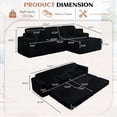 thumbnail image 3 of Timbernest 112" Modular Sectional Sofa, 3 in 1 Convertible Sofa Bed, L Shaped Sectional Couches for Living Room, No Assembly Required, Black, 3 of 9