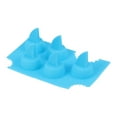 thumbnail image 1 of Bandeja de silicona con forma de aleta de tiburón para cubitos de hielo, molde para hacer hielo, accesorios creativos de cocina (azul), 1 of 5