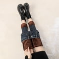 thumbnail image 5 of Pantalones vaqueros de terciopelo gruesos y cálidos para mujer, pantalones pitillo elásticos ajustados informales de cintura alta para mamá, para invierno, 5 of 5