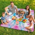 thumbnail image 7 of Colorful Tie Dye Vortex Waterproof Picnic Blanket with Foldable Zipper, Suitable for Outdoor Use, Suitable for Travel, Camping, Beaches, Parks, Grasslands, Picnic Blanket Accessories, 7 of 7