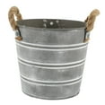 thumbnail image 5 of Worgeous Retro Silver Iron Flower Pot with Rope Handle for Gardening and Home Decor Small Flowerpot 7.5, 5 of 8