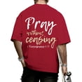 thumbnail image 2 of Ankishi Religious Shirts for Men Pray Without Ceasing Fashion Short Sleeve Oversized Christian Tee Shirts for Travel, 2 of 9