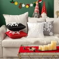 thumbnail image 5 of Wehilion Pillow Covers Christmas Decorative Snowflake Throw Canvas Embroidery Cushion Cases Decor Soft Pillowcases for Couch Sofa Bedroom Car set of 2(18x18in), 5 of 10