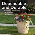 thumbnail image 3 of Sunnydaze Arabella 19.5" x 19.5" x 17.5" Round Antique White Polyresin Outdoor Planter Pot - 4-Pack, 3 of 19