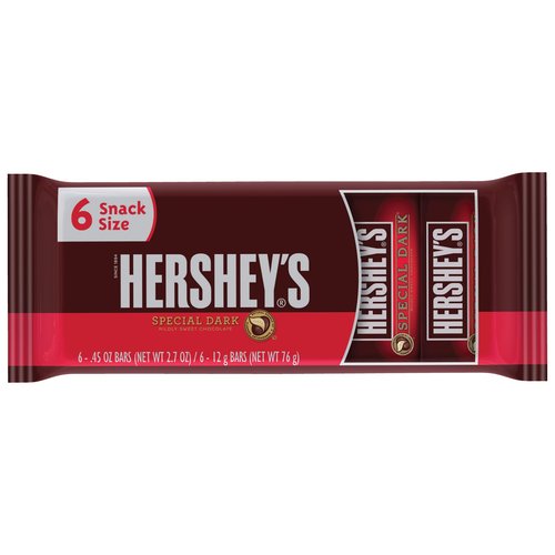 Hershey's Snack Size Special Dark Candy Bars, 0.45 Oz., 6 Count