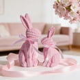 thumbnail image 2 of HaCpiu 2Pcs Easter Bunny Figurines Set, Large & Small Rattan Effect Resin Rabbit Statues, Spring Farmhouse Home Decor for Tabletop & Mantel, Indoor Easter Bunny Decorations & Gift, 2 of 6