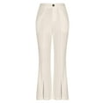 thumbnail image 4 of LLYwey Deals Clearance Sweat Pants for Womens Ladies Front Split Cropped Pants Suit Pants Ladies High Waisted Flared Pants New Full Length Pants Trousers Regular Fitted White XL, 4 of 8