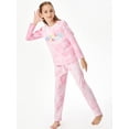 thumbnail image 3 of Beezizac Cotton Tie Dye Cousin Crew Pajamas for Girls Long Sleeve & Pants PJ Set Size 16, 3 of 7