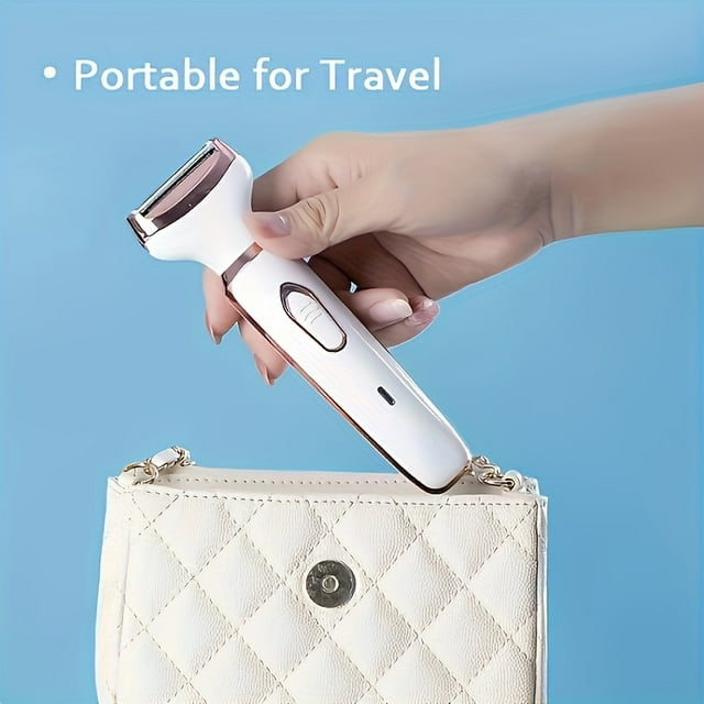 Rasoir Électrique 4-en-1 en Acier Inoxydable Soyeux pour Femmes - Humide/sec, Rechargeable par USB, Portable et au Design Ergonomique pour une Utilisation Complète du Corps - Parfait pour les Aisselles, les Voyages et la Maison