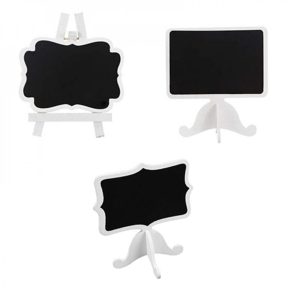 CUTELOVE Mini Chalkboard Standing Design, 10 Pack Wooden White Framed