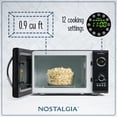 thumbnail image 2 of Nostalgia Four à Micro-Ondes Rétro de Comptoir - Grand 800 Watts - 0,9 Pi3 - 12 Réglages de Cuisson Préprogrammés - Horloge Numérique - Appareils de Cuisine - Noir, 2 of 7