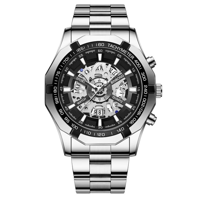 Reloj mecánico hueco no mecánico resistente al agua Reloj azul para hombre