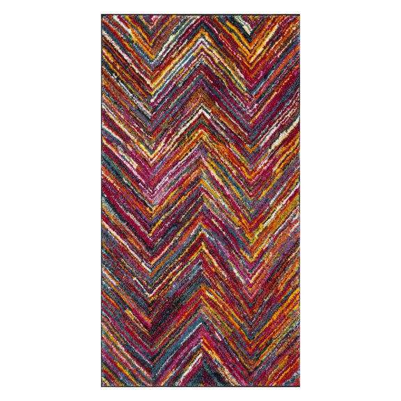 SAFAVIEH Aruba Bernadine Chevron Area Rug, Multi, 6'7" x 9'