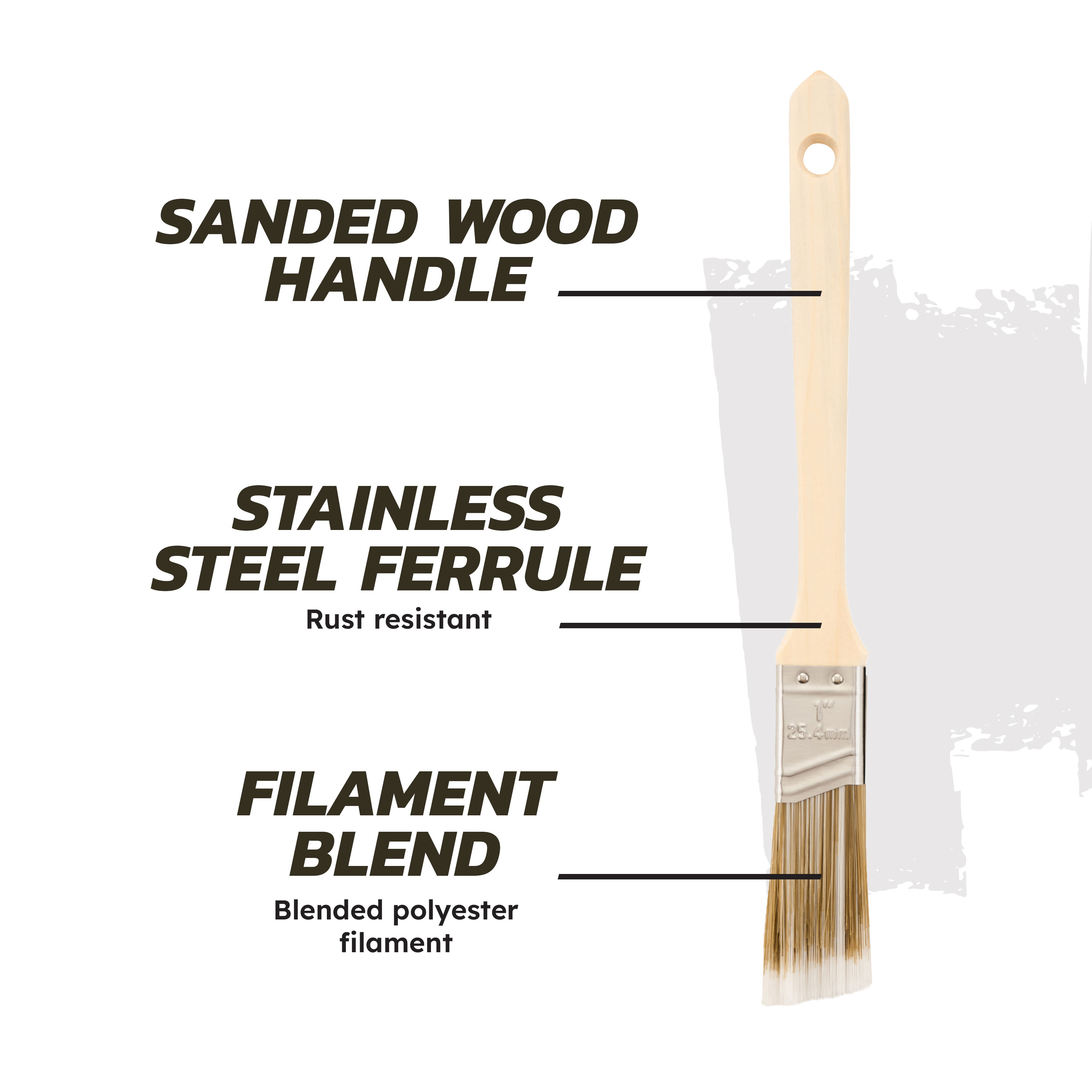 Better 1-Inch Blended Polyester Angle Paint Brush (3-Pack) photo 7