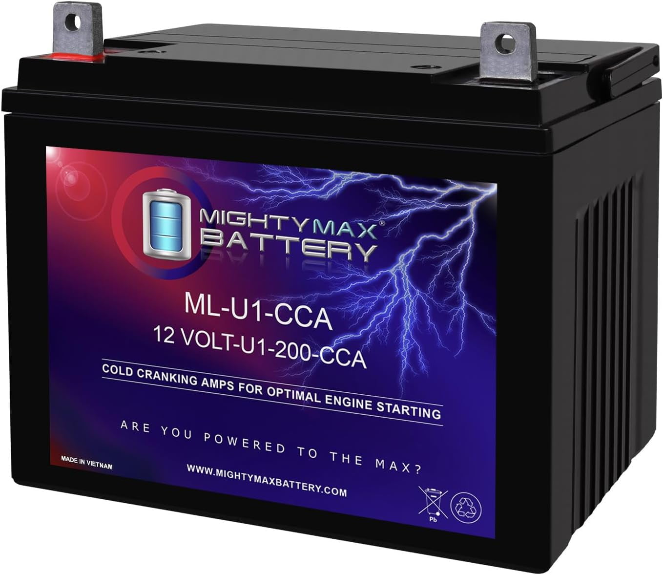 AJC Replacement U1 Battery For Hustler Z Zero-Turn Lawn Mowers - 12V 300CCA, AGM, Maintenance-Free