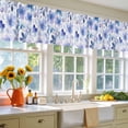 thumbnail image 4 of 2 Pack Blue Purple Valance for Window Pansy Flowers Abstract Watercolor Ombre Petals Kitchen Valance Rod Pocket Short Curtain Topper Decorative Window Treatment for Living Room Bedroom 42"x12", 4 of 8
