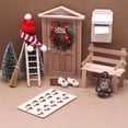 thumbnail image 3 of Accesorios decorativos de decoración navideña con puerta de gnomo, árbol de Navidad, corona decorativa, escalera de madera, alfombra, banco, sombreros, bufandas, farol, secreto de Navidad,, 3 of 5