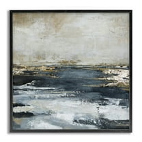 Stupell Industries Rustic Stormy Sea Abstract Painting Gray Framed Art Print Wall Art, 24 x 24