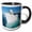 Black/White, variant on 3drose, Canada, Nunavut Territory, Polar Bear Climbing onto Melting Iceberg, 11oz Two-tone Green Mug