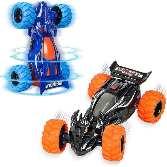 2Pcs Cars Toys for 3 Years Old Boys, Pull Back Cars Turnable Wheels 360 Stunt Shockproof Car Gifts Toys for 3 4 5 6 Years Old Boys Girls