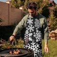 thumbnail image 3 of Black Christmas Snowflake Pattern Apron-Garden Aprons for Women with Pockets-Cotton Linen Waterproof Kitchen Cooking Gardening Aprons Adjustable for Kitchen,Cooking,BBQ and Salon 33"x27", 3 of 7