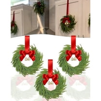 JEWLALO 3PCS Mini Christmas Wreaths for Cabinets, 6" Tiny Holiday Wreaths with Pinecones, Red Berries & Bows, Festive Xmas Mini Garland Decor for Cabinets, Chairs, Windows & Gifts