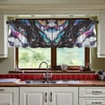 thumbnail image 3 of Yayeee Kitchen Curtains Tier Set of 2 Light Filtering 57"x36" Over Sink Window Panels, Black, 3 of 7