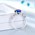 thumbnail image 3 of Created Blue Sapphire Engagement Ring for Women Sterling Silver Ginger Lyne Collection, 3 of 8
