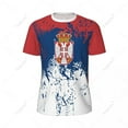 thumbnail image 3 of Exclusive design Serbia Flag Grain 3D Printed Men For Running Bike Soccer Tennis Fitness Sports tshirt Mesh Fans Short T-shirt, 3 of 13