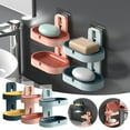 thumbnail image 4 of EQWLJWE Soap Dish for Shower Bar Soap Holder Double Layer Wall Mounted Soap Saver Soap Container with Draining Tray Soap Case for Bathroom, 4 of 4