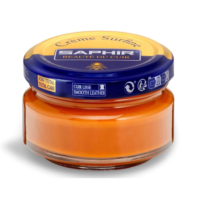 Esmalte para zapatos SAPHIR Creme Surfine 50 ml, color marrón claro