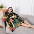 thumbnail image 5 of Oversized Wearable Blanket Hoodie,Red Mushroom Frog Black Pattern Sherpa Blanket Hoodie with Super Pockets,Super Warm Fuzzy Pullover for Women & Men, 5 of 6