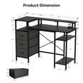 thumbnail image 5 of Ktaxon L-Shape Computer Desk with Charging Station 47 Inch Gaming Desk Concer PC Laptop Table with Drawers & Storage Shelves Workstation, Black, 5 of 16