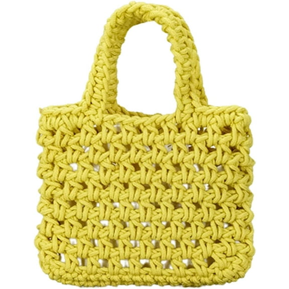 Kukuzhu Crochet Knit Purse for Women Mesh Cotton Rope Tote Bag Summer Handwoven Handbag Beach Vacation Hobo Bag for Women