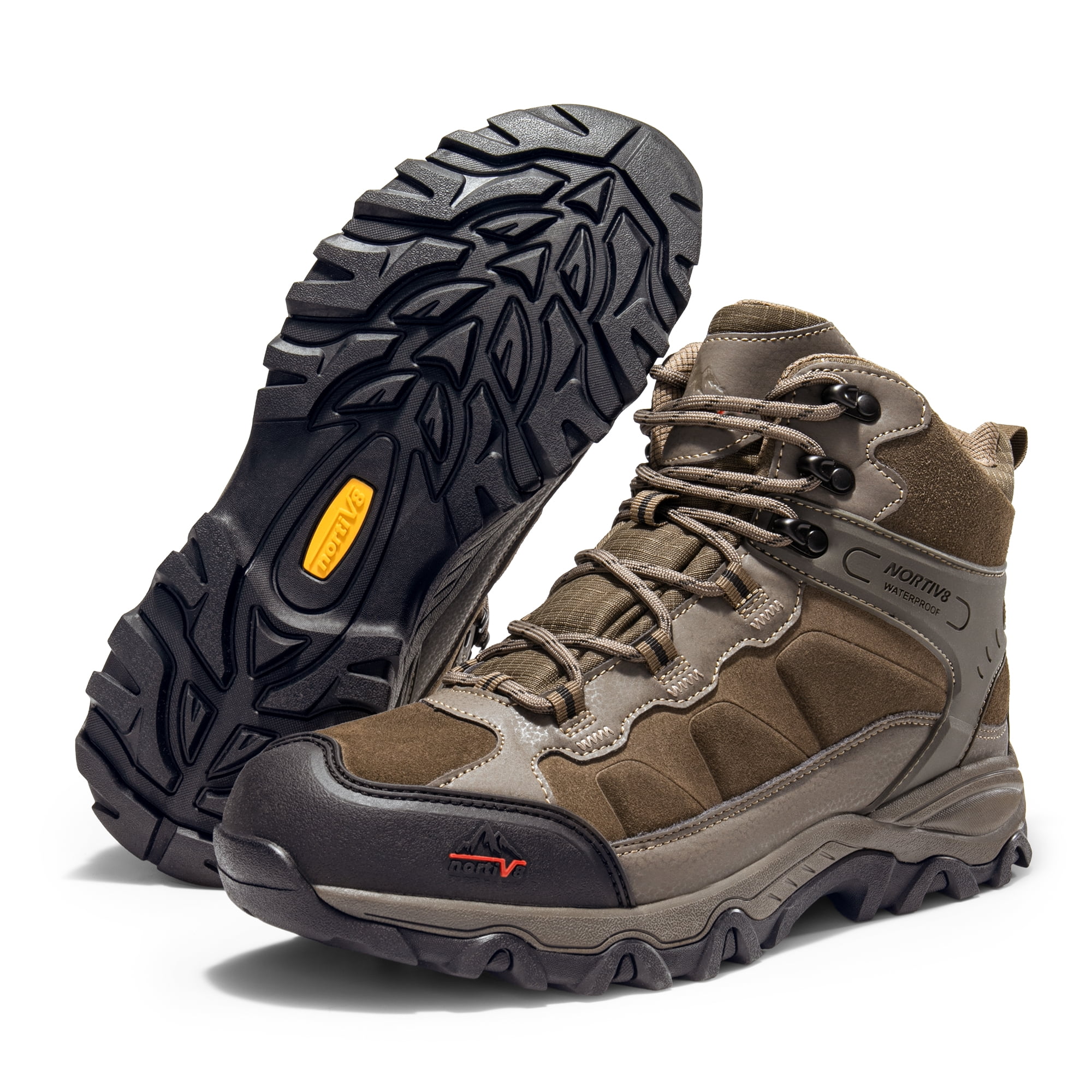 NORTIV 8 Men's Waterproof Hiking Boots Outdoor Mid Trekking Lightweight Mountaineering Shoes