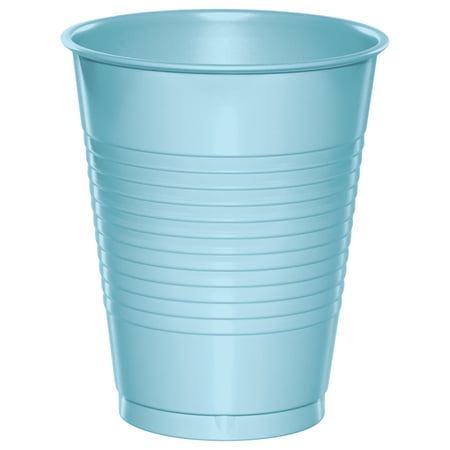 Pastel Blue Plastic Cups for 20 Guests